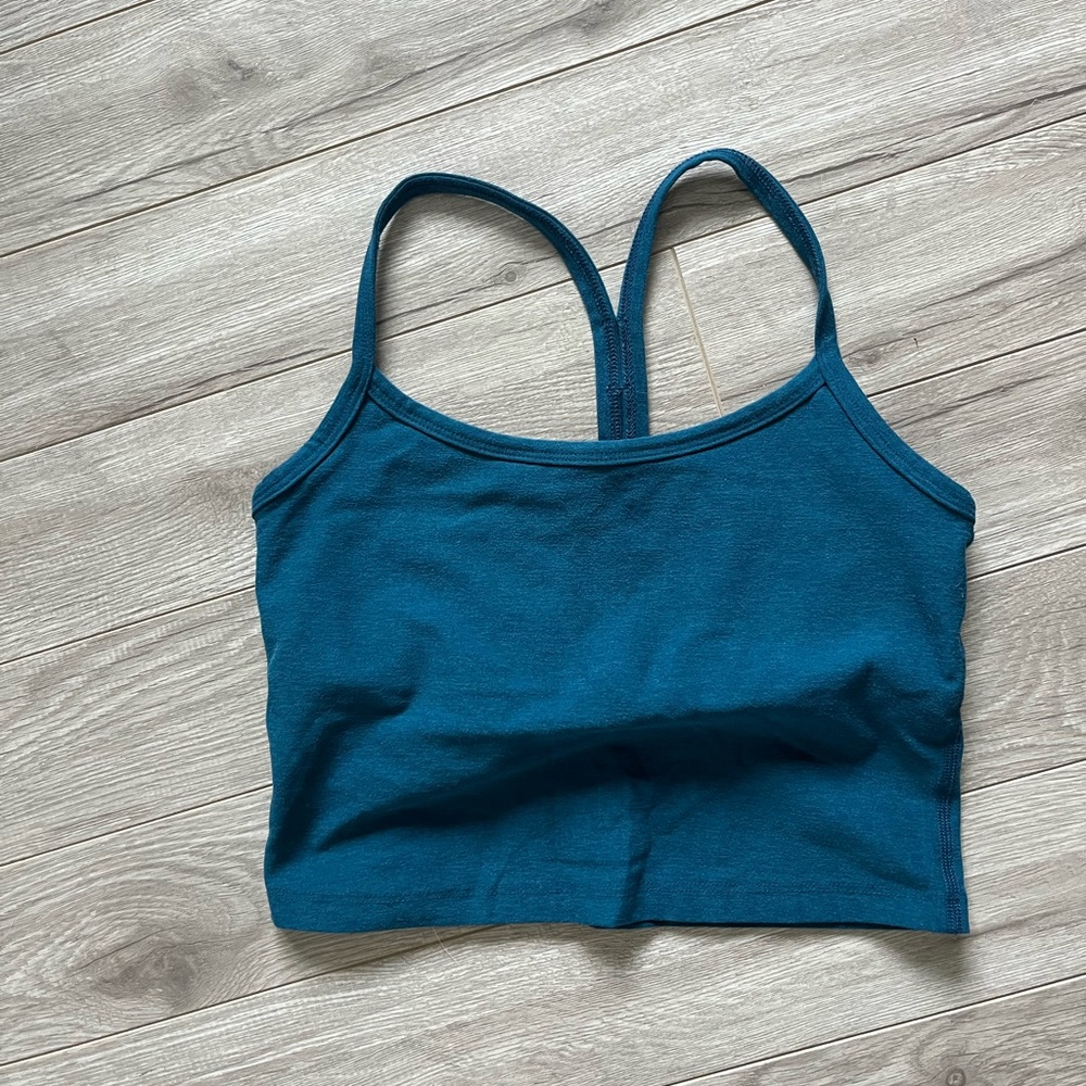 Beyond Yoga Teal Slim Racerback Crop Top
